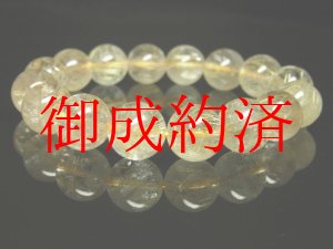 画像: 【写真現物】金針水晶数珠　ゴールドルチルクォーツブレスレット　１３ｍｍ　５０ｇ　Ｒ１６６　　金運　ブレスレット　レディースメンズ　パワーストーン　ルチル　開運　１点物