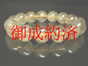 画像: 【写真現物】　金針水晶数珠　ゴールドルチルクォーツブレスレット　１４ｍｍ　５９ｇ　Ｒ１５５　　金運　ブレスレット　レディースメンズ　パワーストーン　ルチル　開運　１点物