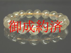 画像: 【写真現物】　ゴールドルチルクォーツブレスレット　金針水晶数珠　１２ミリ　３９ｇ　ＲＺ７０　　金運　ブレスレット　レディースメンズ　パワーストーン　ルチル　開運　１点物　目玉