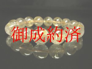 画像: 現品一点物　ゴールドタイチンルチルブレスレット　金針水晶天然石数珠　12-13ミリ　ＲＳ５　開運招来　レディースメンズ　パワーストーン　ルチル　開運　１点物　目玉　ギフト　贈り物