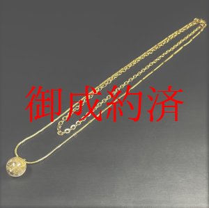 画像: 流行りの2連ネックレス  現品一点物  レインボー入り太陽放射ルチル  ネックレス  nr5  オメガステーション＆マリーナチェーン  ケース付  虹入り水晶  最強金運  パワーストーン  316Lステンレス  42/50cmで長さが選べます  天然石  ルチル  開運  1点物  誕生日  贈り物   /プレゼント お祝 高品質 / 京海堂