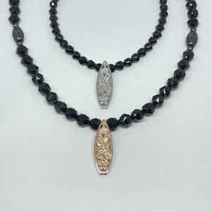 画像: ペア価格  ハワイアンジュエリー×磁気ネックレス  ハワイアンサーフボード  磁気ヘマタイト  スターカット  ブラックスピネル  パワーストーン  ネックレス  プロスポーツ選手愛用  jnp1  / 誕プレ 魔除け 運気向上 お揃い クリスマスプレゼント お祝  高品質 / 京海堂