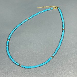 画像: 彩りが最高です  K18ビーズ  カットターコイズ  ネックレス  アジャスター有  Kgn2  / 誕プレ 魔除け 運気向上 お揃い プレゼント お祝  高品質 / 京海堂