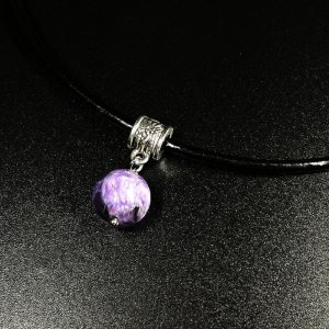 画像: 危険回避のお守り  チャロアイト  メタルパイプチャームネックレス  Sn3  / 誕プレ 魔除け 運気向上 お揃い クリスマスプレゼント お祝  高品質 / 京海堂