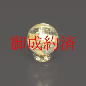 画像: 極みの1針  １０ミリ 一点物 1粒売り ゴールド タイチンルチル ＫＴＴ２８ 貫通穴あり 水晶のお守り効果   贈答品 ギフト 京海堂