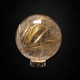 画像: 透明感と綺麗な金針魅力のスフィア  一点物 ゴールド タイチンルチル スフィア 約23mm 16ｇ RSF10【動画有】 縁起が良い 水晶のお守り効果 目標達成の力  誕生日 贈り物 プレゼントにも ギフト 京海堂