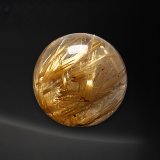 画像: 極太金針強パワールチル 一点物 ゴールドタイチンルチル スフィア 23mm 15ｇ RSF6 【動画有】縁起が良い赤座布団付 水晶のお守り効果 不思議な力   誕生日 贈り物 プレゼントにも ギフト 京海堂