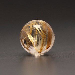 画像: 超高品質タイチン太針ルチル【透明感抜群のゴールドルチル】GHTU1 約11ミリ 一点物 1粒売り ハンドメイド 巾着1枚＆座布団付 【石言葉*洞察力の向上/直観力/金運/家族円満】 金針水晶 お守り効果 ご褒美 お揃い ギフト 京海堂
