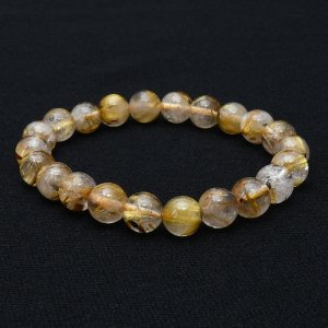 画像: 【輝く金針が魅力！芯の強さをサポート】 7mm 一点物【GHB28】ルチルクォーツブレスレット 成功への道 内なる情熱 強い意志 金運 ?栄 目的達成 自信 プレゼント 贈り物 太陽放射 水晶 17g 浄化発送 ギフト 京海堂