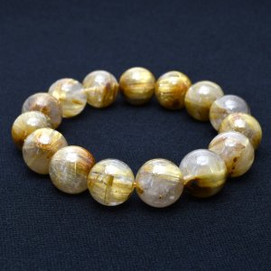 画像: 【金針の圧倒的な存在感】 14mm 一点物【GHB44】タイチンルチルクォーツブレスレット ゴールド 太針ルチル 天然石 金運上昇、仕事運向上、直感力向上、集中力向上、精神力強化 プレゼント 水晶 63g 浄化発送 ギフト 京海堂