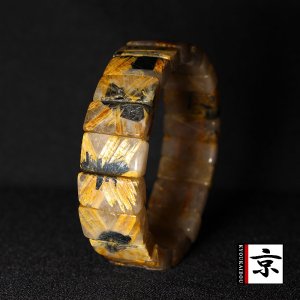 画像: 金運パワーが凄い！大地から伸びる【太陽放射ルチルバングル】約19mm　一点物　【GHB30・83g】　開運セット　最強金運　金針水晶のお守り効果　ご褒美　お揃い　贈答品　ギフト　魔除 厄除　京海堂
