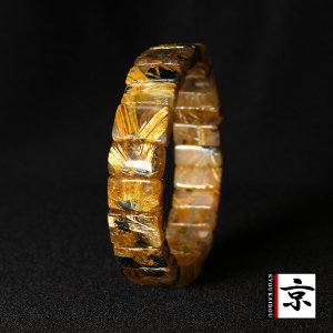 画像: 太陽放射ルチルバングル　 経営者・投資家の方必見！　金運を引き寄せる【太陽放射ルチルバングル】約15mm　一点物　【GHB31・46g】　開運セット　最強金運　金針水晶のお守り効果　ご褒美　お揃い　贈答品　ギフト　魔除 厄除　京海堂