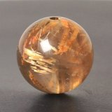 画像: しっとりと輝く太めの金針が目を惹く 約12ミリ ゴールドルチルクォーツ【GHTU16 3g】 一点物 1粒売り ハンドメイド 交換用ゴム付＆巾着1枚 【勝負運・金運・目標達成・家族円満】 金針水晶 お守り効果 ご褒美 お揃い ギフト 京海堂