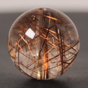 画像: 透明感抜群！虹入り大粒 約14ミリ レッドルチルクォーツ【GHTU24 4g】 一点物 1粒売り ハンドメイド 交換用ゴム付＆巾着1枚 【愛情運・家庭運・女性らしさ・恋愛成就・信頼関係】 金針水晶 お守り効果 ご褒美 お揃い ギフト 京海堂