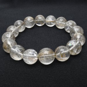 画像: 【高透明度で繊細銀針の優美な艶☆】13mm シルバールチルクォーツブレスレット 艶感 一点物【GHB53】 浄化 ビジネス運 精神の安定 チャンスを見極める 仕事運 安定した収入 お守り 高品質 プレゼント 贈り物 水晶 54ｇ 浄化発送 メンズ レディース ギフト 京海堂