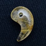 画像: 【幸運を呼ぶ金色勾玉】人気 勾玉 ゴールド ルチル クォーツ 一点物【KMr63】お守り効果 力が宿る パワーストーン 勝負運・金運・目標達成 プレゼント 守護石 京海堂