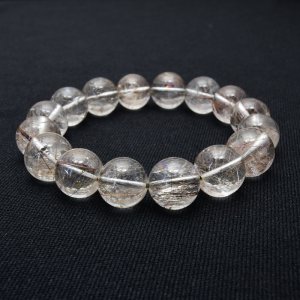 画像: 【インクルージョンが個性を惹き立てる☆】13mm シルバールチルクォーツブレスレット 艶感 一点物【GHB54】 浄化 ビジネス運 精神の安定 チャンスを見極める 仕事運 安定した収入 お守り 高品質 プレゼント 贈り物 水晶 54ｇ 浄化発送 メンズ レディース ギフト 京海堂