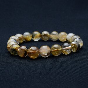 画像: 【金運・仕事運アップ】煌めく針が美しいルチルクォーツブレスレット 10-11mm 太陽放射ルチルクォーツ 一点物【GHB65】 金運 仕事運 集中力向上 開運 金針 高品質 プレゼント 贈り物 天然石 31ｇ 浄化発送 メンズ レディース ギフト 京海堂