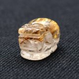 画像: 【艶やかな透明感と太金針の迫力】1点物　ゴールド　タイチンルチル　クォーツ　貔貅　ヒキュウ　【GHHKU4】3g　金運 商談 面接　交渉　勝負運　邪気払い　お守り　ご褒美　天然石ビーズ　貫通穴あり　ルチルクォーツ　効果　京海堂