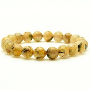 画像: 【成功の光束】　タイチンルチル 太陽放射ルチル ブレスレット 10mm　一点物【GHB107】ルチルクォーツブレスレット 仕事運 金運 人間関係 成功を掴む 最強ルチル　プレゼント　贈り物　太陽放射　水晶　30g　浄化発送 ギフト　京海堂