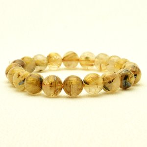 画像: 【シャトヤンシー効果が美しい☆】 太陽放射ルチル ブレスレット 10mm　一点物【GHB109】ルチルクォーツブレスレット 仕事運 金運 人間関係 成功を掴む 最強ルチル　プレゼント　贈り物　太陽放射　水晶　30g　浄化発送 ギフト　京海堂