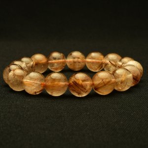 画像: 【落ち着いた顔して、実はパワー強め】　タイガールチル ブレスレット 12mm　一点物【GHB112】ルチルクォーツブレスレット 仕事運 金運 集中力 判断力 プレゼント　贈り物　太陽放射　水晶　44g　浄化発送 ギフト　京海堂