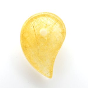 画像: 【黄金の綿毛のような可愛らしさ☆】人気 勾玉 ゴールド ルチル クォーツ 一点物【KMr74】お守り効果 力が宿る パワーストーン 勝負運・金運・目標達成 プレゼント 守護石 京海堂