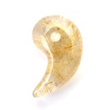 画像: 【抜群の透明感と美しく伸びる金針】人気 勾玉 ゴールド ルチル クォーツ 一点物【KMr67】お守り効果 力が宿る パワーストーン 勝負運・金運・目標達成 プレゼント 守護石 京海堂