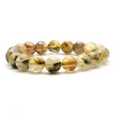 画像: 【金運・仕事運アップ】煌めく針が美しいルチルクォーツブレスレット 10-11mm 太陽放射ルチルクォーツ 一点物【GHB65】 金運 仕事運 集中力向上 開運 金針 高品質 クリスマスプレゼント 贈り物 天然石 31ｇ 浄化発送 メンズ レディース ギフト 京海堂