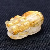 画像: 【美しく輝く黄金の金針】1点物　ゴールド　タイチンルチル　クォーツ　貔貅　ヒキュウ　【GHHKU7】2g　金運 商談 面接　交渉　勝負運　邪気払い　お守り　ご褒美　天然石ビーズ　貫通穴あり　ルチルクォーツ　効果　京海堂