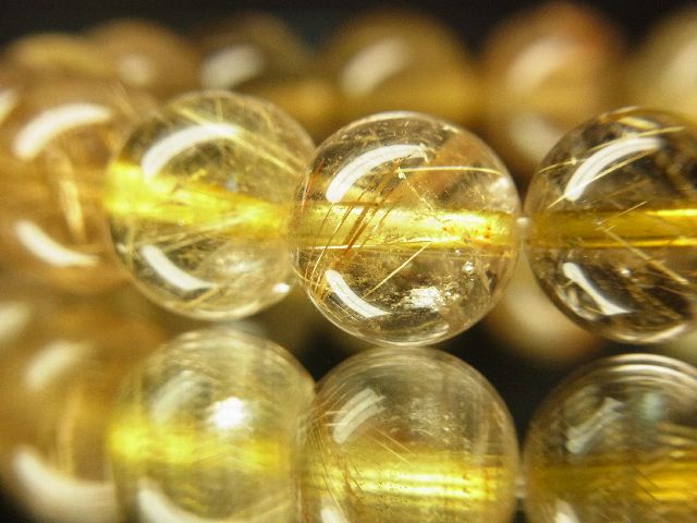 画像: 現品一点物！！ゴールドルチル１２ミリ数珠ブレスレット　金運天然石　