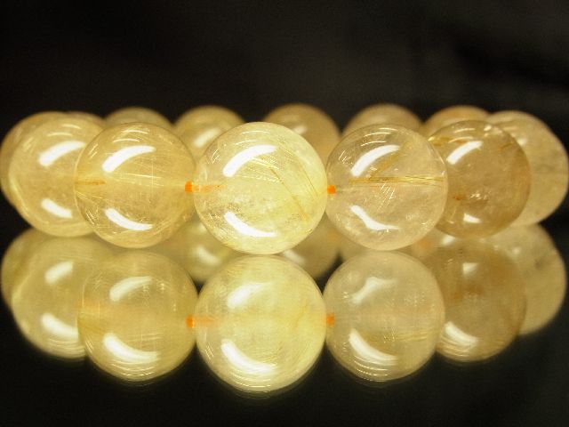 画像: 現品一点物！！ゴールドルチル１６ミリ数珠ブレスレット　