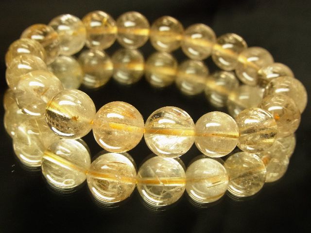 画像: ゴールデンセール40％OFF開催中！現品一点物！！ゴールドルチル１２ミリ数珠ブレスレット　金運天然石　