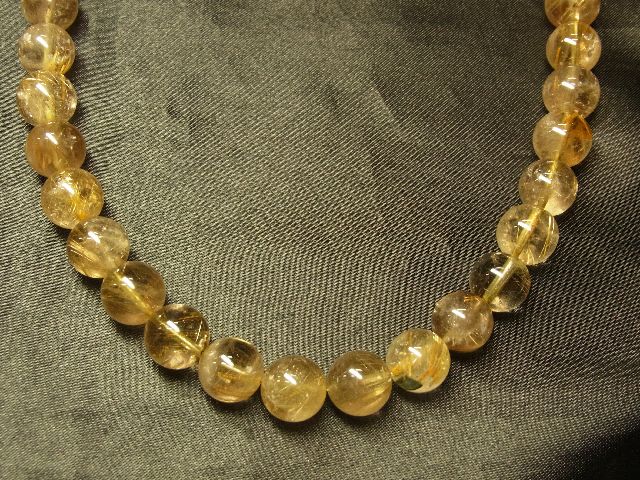 画像: 現品一点物！！ルチルクォーツ１２ミリ数珠ネックレス！！
