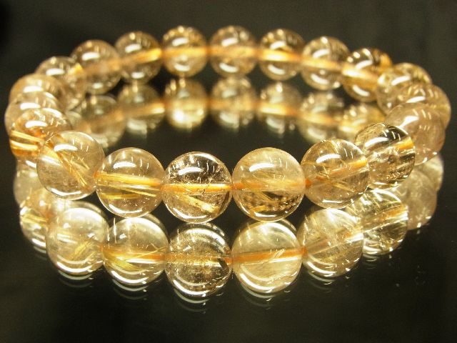 画像: 現品一点物！！ゴールドルチル１０ミリ数珠ブレスレット　透明感アリ