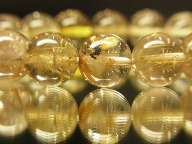 画像: 現品一点物！！ゴールドルチル１２ミリ数珠ブレスレット　金運天然石　