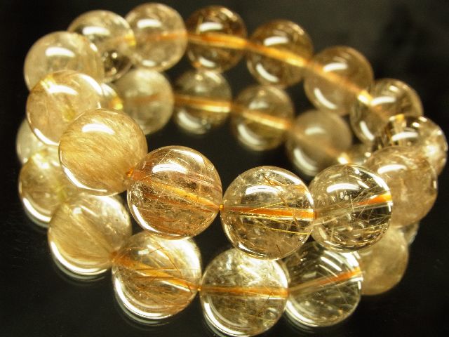 画像: 現品一点物！！ゴールドルチル１４ミリ数珠ブレスレット　