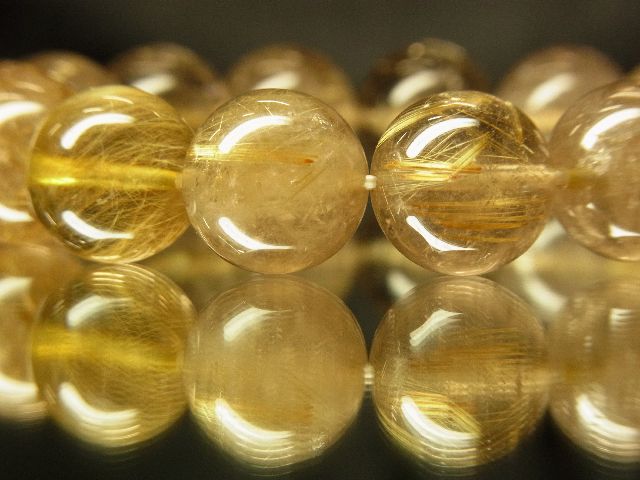 画像: 現品一点物！！ゴールドルチル１４ミリ数珠ブレスレット　