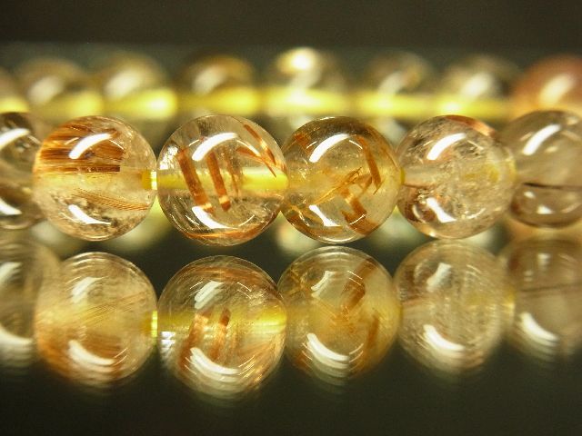 画像: 現品一点物！！ゴールドルチルクォーツ８ミリ数珠ブレスレット　２０ｇ