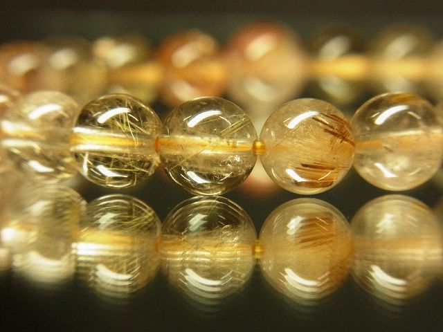 ゴールドタイチンルチルクォーツ（金針水晶）/約9mm/ad-01323 ブレスレット 売れ筋公式