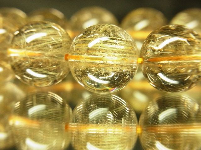 画像: 現品お試し価格！品質最高の金針水晶ゴールドルチル１５ミリ数珠ブレスレット　７０ｇ　Ｒ－８６