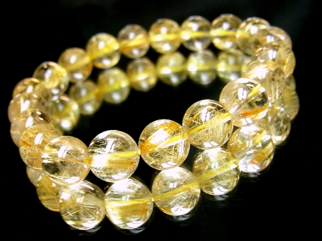 画像: 天然石の/最高峰！金針水晶タイチンルチル１０ｍｍ数珠ブレスレット！現品限りの大特価
