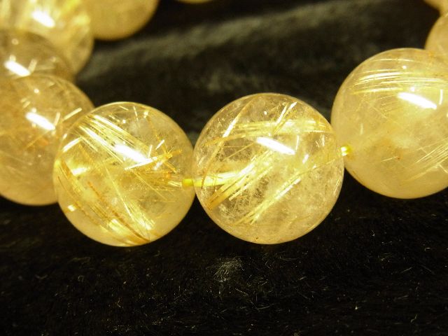 画像: 現品限りの大特価！金針水晶ゴールドルチル１８ミリ数珠ブレスレット！ＲＳ－１
