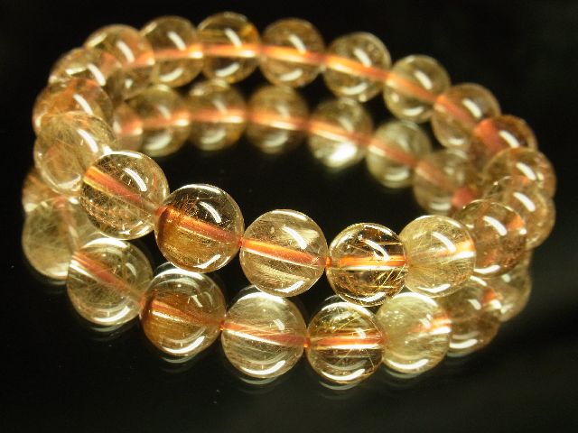 画像: 現品一点物♪金針水晶ゴールドルチル１０ミリ数珠ブレスレット！ＫＣ１０