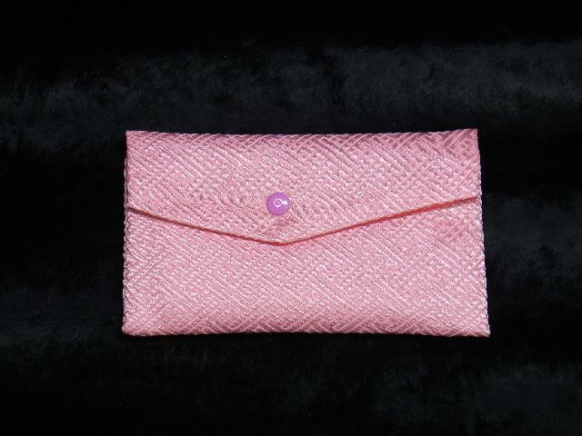 画像1: 天然石ブレスレット・ネックレスを収納する御念珠袋　高級感溢れるピンク柄