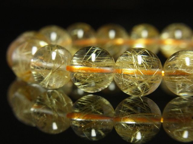 画像: ゴールデンセール40％OFF開催中！ゴールドルチルクォーツ１０ｍｍブレスレット　金針水晶数珠　透明感・針の入り方が最高　現品一点物　１２０６