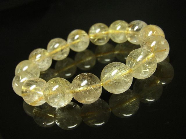 画像: 【写真現物１点物】　ゴールドルチルブレスレット　金針水晶数珠　１３－１４ミリ玉　Ｒｘ３７　開運招来　レディースメンズ　パワーストーン　ルチル　開運　１点物　目玉　ギフト　贈り物