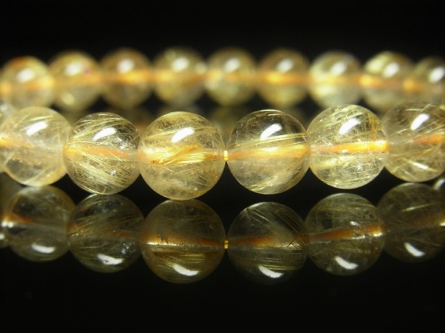画像: 現品一点物　ゴールドルチルブレスレット　金針水晶天然石数珠　8ミリ　ＲＳ１　開運招来　レディースメンズ　パワーストーン　ルチル　開運　１点物　目玉　ギフト　贈り物