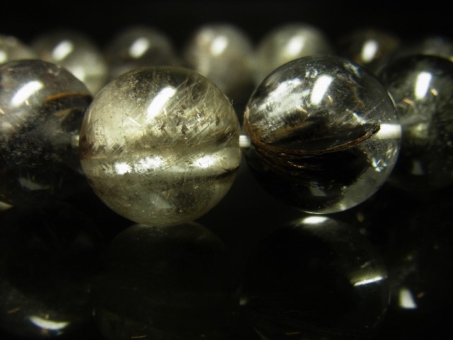 画像: 鉱物たっぷりの天然石 現品一点物 希少プラチナルチルブレスレット 16ミリ ８７ｇ Pr25 白金水晶数珠  クォーツ ルチル メンズ １点物 送料無料