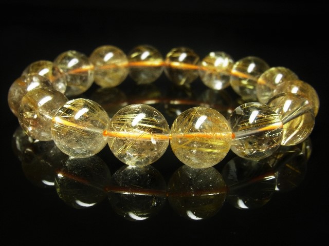 画像: 現品一点物 極上ゴールドルチルブレスレット 金針水晶数珠 14ミリ 64ｇ GKR6 最強金運パワーストーン ルチル 水晶 １点物 送料無料 メンズ レディース イベント 旅行の御守り 母の日 誕生日